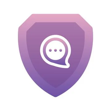 Chat shield logo element design template icon Stock Illustration