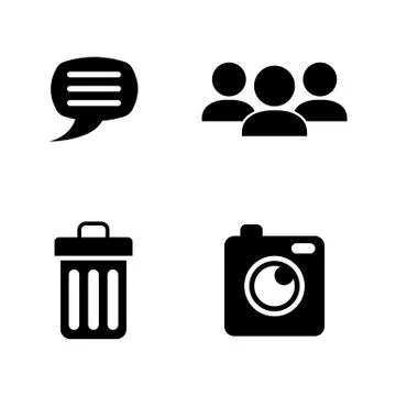 Chat. Simple Related Vector Icons Illustrazione stock