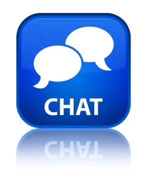Chat special blue square button Stock Illustration