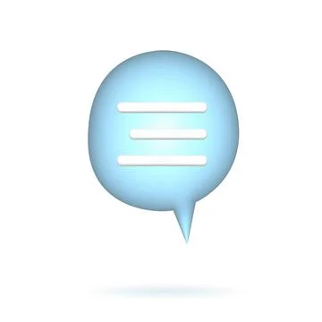 Chat Speech 3D Bubble for Communication concept and Web UI Stock Illustration