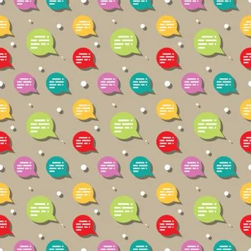 Chat Speech Ballon Seamless Pattern Stock Illustration