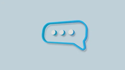 Chat, speech bubble 3d icon animation on blue background. 4K Stock Footage 156895362
