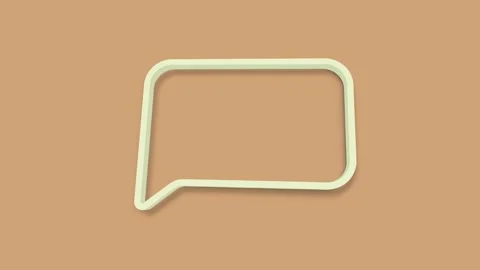 Chat, speech bubble 3d icon animation on brown background. 4K Stock Footage 157498289