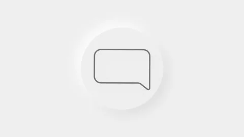 Chat, speech bubble 3d icon animation on white background. 4K Stock Footage 157498781