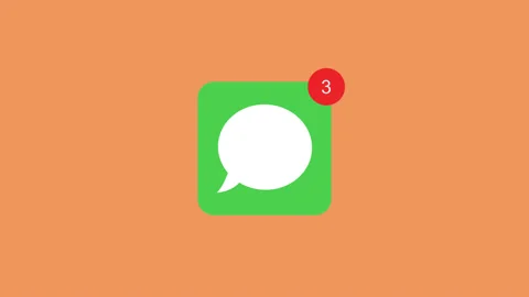 Chat, speech bubble with counter from 0 to 100 on round circle animation Stock Footage 141821567