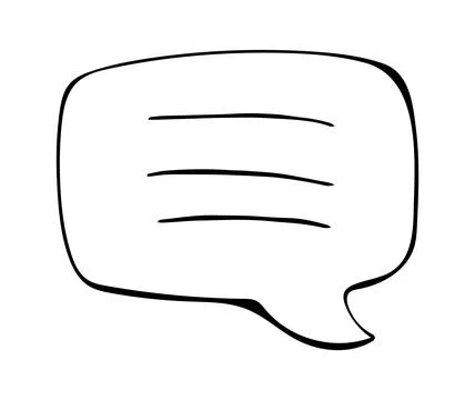Chat speech bubble doodle icon messaging communication social media hand dr.. Stock Illustration