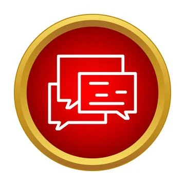 Chat speech bubble icon communication on red circle Ilustração Stock