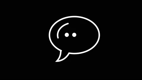 Chat, speech bubble icon isolated on black background. Stock Footage 233350391