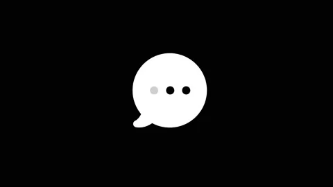 Chat, speech bubble icon isolated on black background. 4K Animation. Stock Footage 233350392