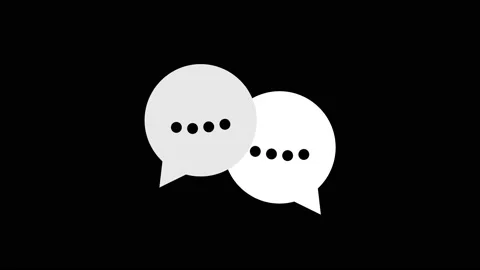 Chat, speech bubble icon isolated on black background. Stock-Footage 233350411