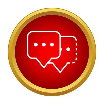 Chat speech bubble icon red button Illustrazione stock