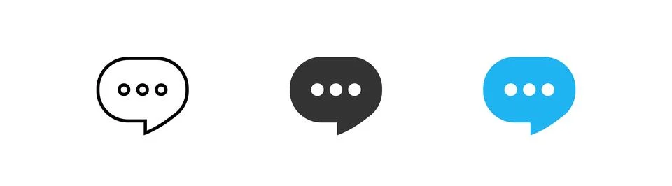 Chat speech bubble icon set different button. Chatting and messaging logo w.. Stock Illustration
