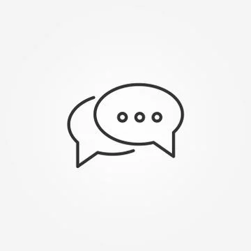 Chat - speech bubble line icon. Editable stroke. Simple flat style design. Stock Illustration