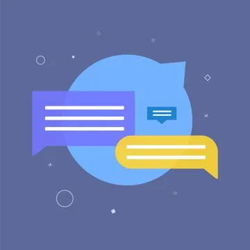 Chat Speech Bubble Notification for new messages. SMS text notification alerts Illustrazione stock