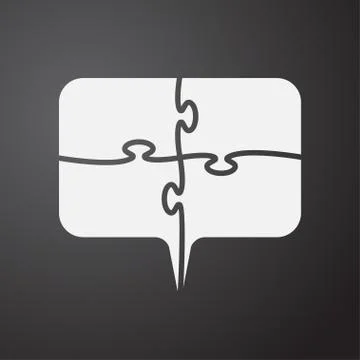 Chat Speech Bubble Puzzle. 4 Step Process. 스톡 일러스트