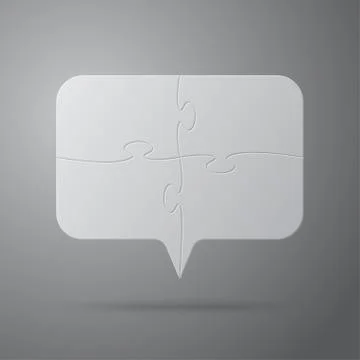 Chat Speech Bubble Puzzle. 4 Step Process. Stock Illustration