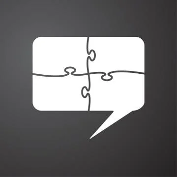 Chat Speech Bubble Puzzle. 4 Step Process. イラスト素材