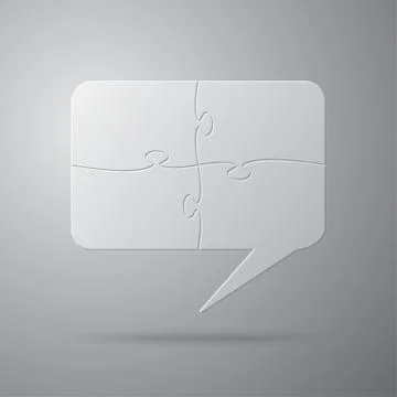Chat Speech Bubble Puzzle. 4 Step Process. Stock Illustration
