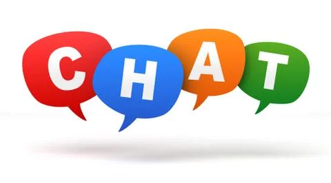 Chat speech bubbles 3d concept illustration Stock Illustration