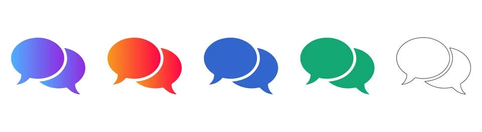 Chat Speech Bubbles Conversation Icons Stock Illustration