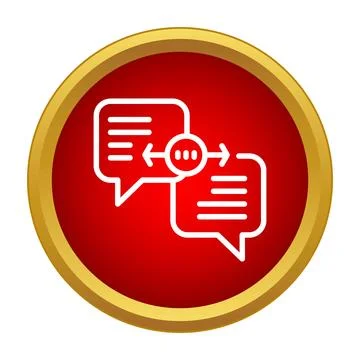 Chat speech bubbles translating communication icon button Stock Illustration