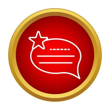 Chat speech communication bubble with star icon Stock Illustration