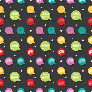 Chat Speech Dialog Bubble Seamless Pattern Illustrazione stock