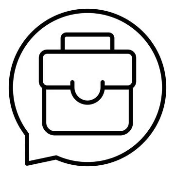 Chat suitcase icon outline vector. Work job Stock Illustration