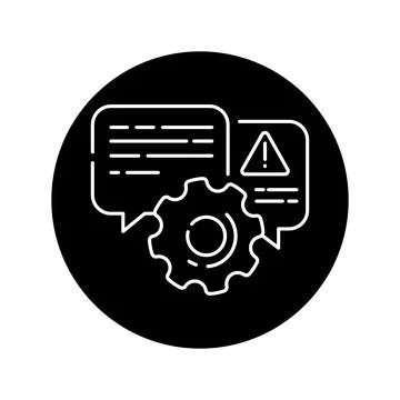 Chat with support black glyph icon. Pictogram for web page, mobile app Stock Illustration