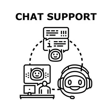 Chat support interaction concept for customer assistance 库存插图