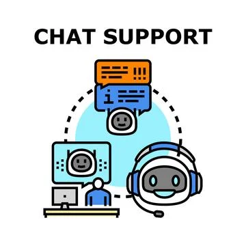 Chat support interaction concept for customer assistance Stock Illustration