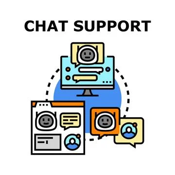 Chat support online client assistance concept 스톡 일러스트