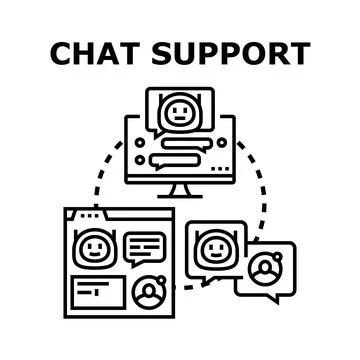 Chat support online client assistance concept Stock Illustration