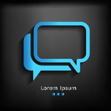 Chat symbol with long Shadow, Vector Stock Illustration