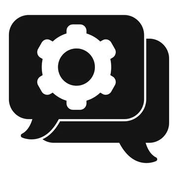 Chat tech overview icon simple vector. Cooperation machine Stock Illustration