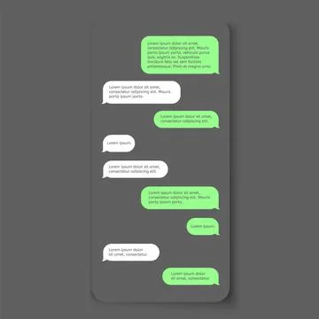 Chat text box. Empty messages template. Vector dialig interface. Mobile Illustrazione stock