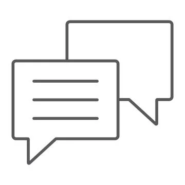 Chat thin line icon, dialog talk, speech bubble Stock Illustration