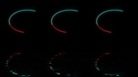 Chat typing bubble message icon 3 animated black bg. Neon typing reflective.. Stock Illustration