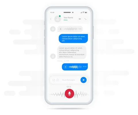 Chat UI Application design concept, Social network messenger communication UX UI Stock Illustration