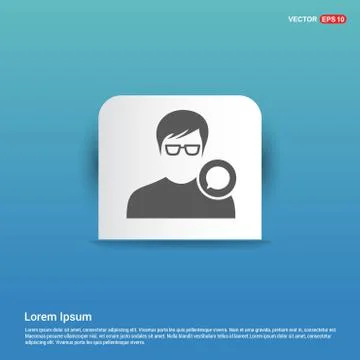 Chat user icon. - Blue Sticker button Stock Illustration