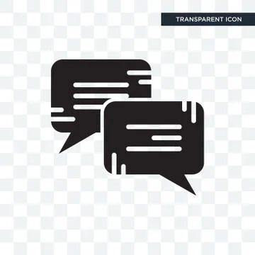 Chat vector icon isolated on transparent background, Chat logo design Free Stock Illustration