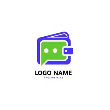 Chat wallet logo design vector Stock Illustration