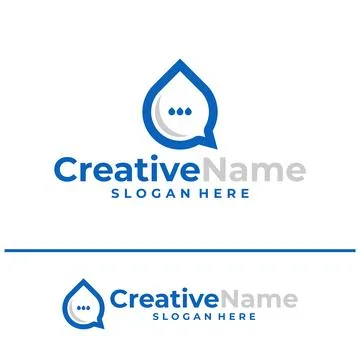 Chat water logo design vector template, Creative chat waves logo concepts i.. Stock Illustration