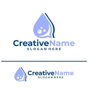 Chat water logo design vector template, Creative chat waves logo concepts i.. 스톡 일러스트