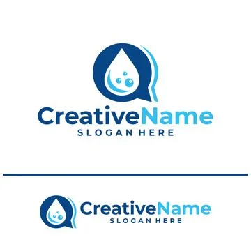 Chat water logo design vector template, Creative chat waves logo concepts i.. Stock Illustration