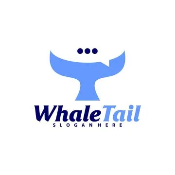 Chat Whale Tail logo vector template, Creative Whale Tail logo design concept Stock Illustration