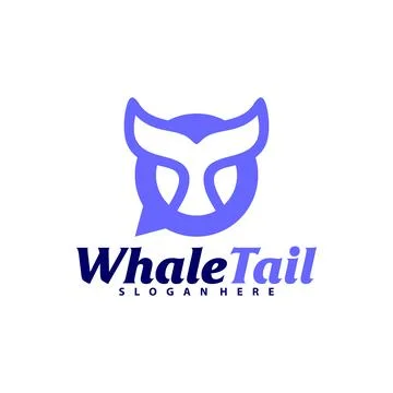Chat Whale Tail logo vector template, Creative Whale Tail logo design concept Stock Illustration