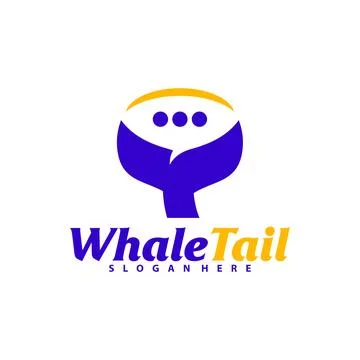 Chat Whale Tail logo vector template, Creative Whale Tail logo design concept Stock Illustration