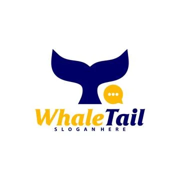 Chat Whale Tail logo vector template, Creative Whale Tail logo design concept Stock Illustration