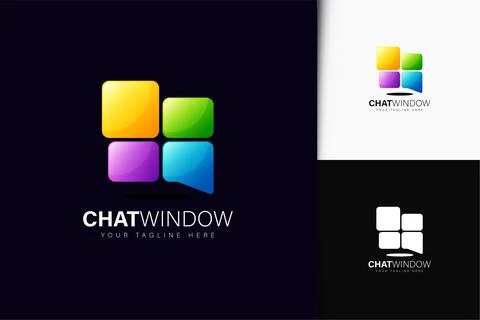 Chat window logo design with gradient Illustrazione stock